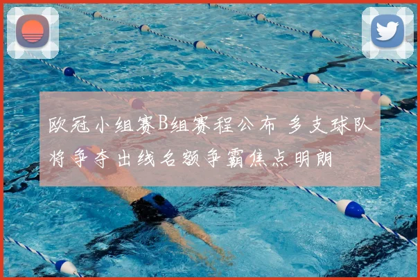 欧冠小组赛B组赛程公布 多支球队将争夺出线名额争霸焦点明朗